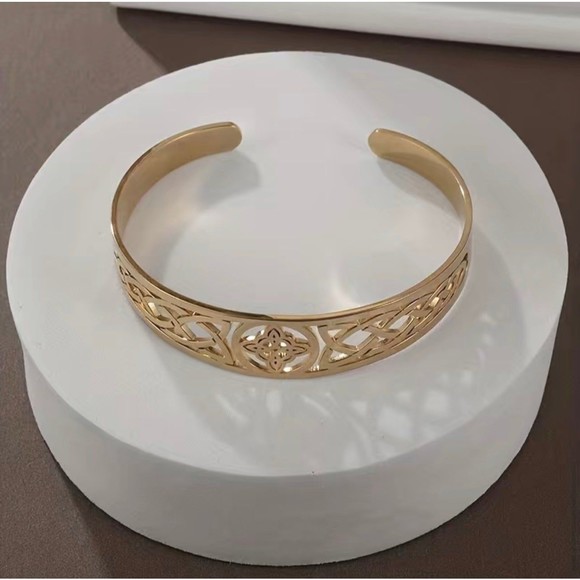 Women's Witch Knot Bracelet Stainless Steel Adjustable Open Cuff Bracelet Celtic - Picture 3 of 6